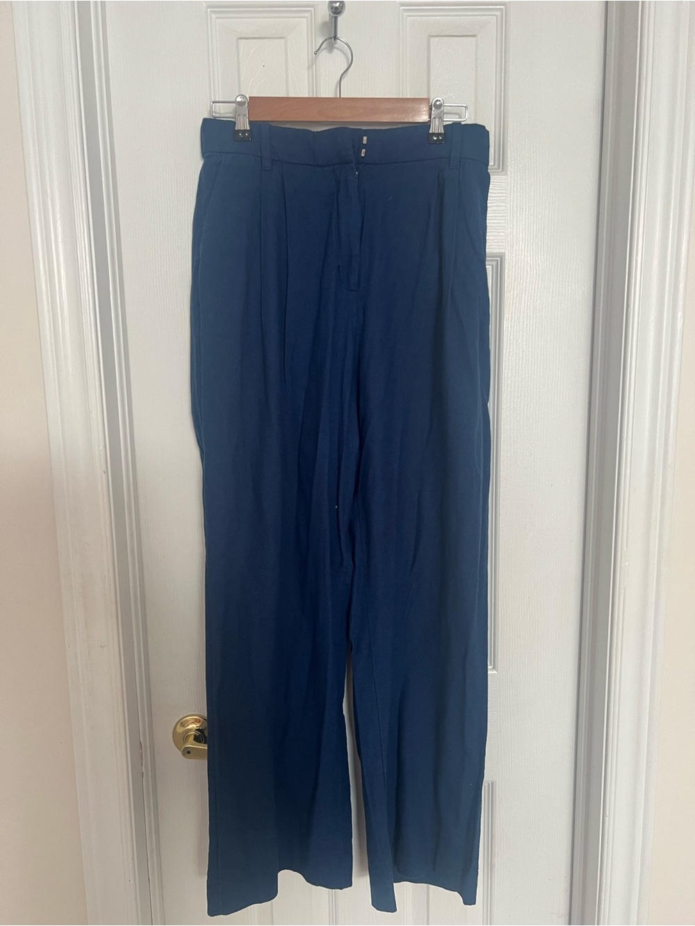 Abercrombie & Fitch Curve Love Sloane Linen Blend Tailor Wide Leg Pant